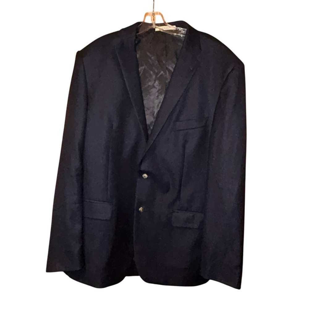 Joseph Abboud Blazer Sport Coat Super 120s Wool Loro Piana Fabric 46L Navy